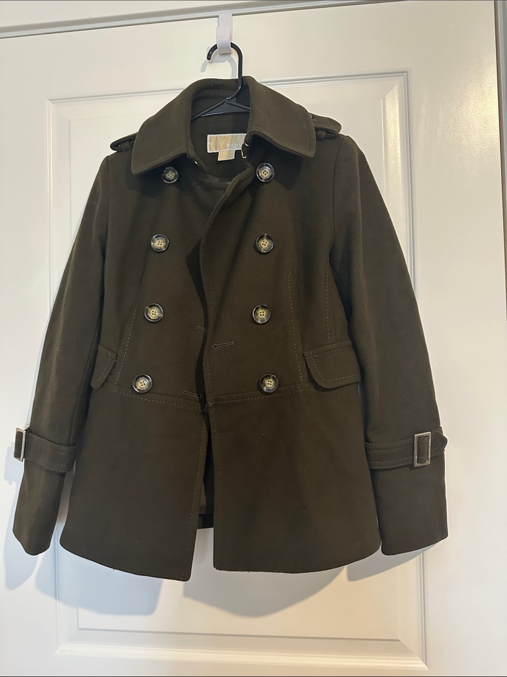 Michael Kors Black Coat with Cream Label